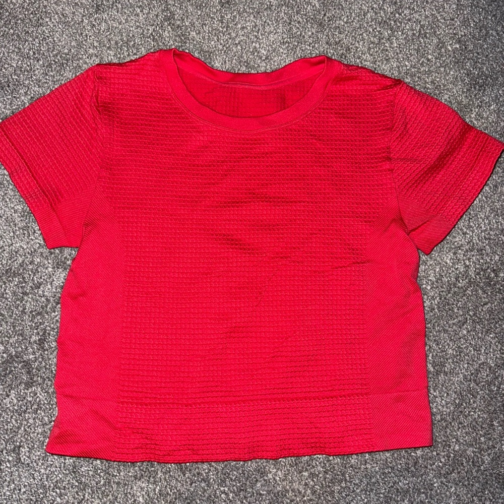 Red Cropped Athletic Top